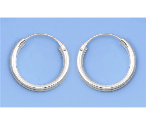 925 Sterling Silver Continuous Hoops Earrings