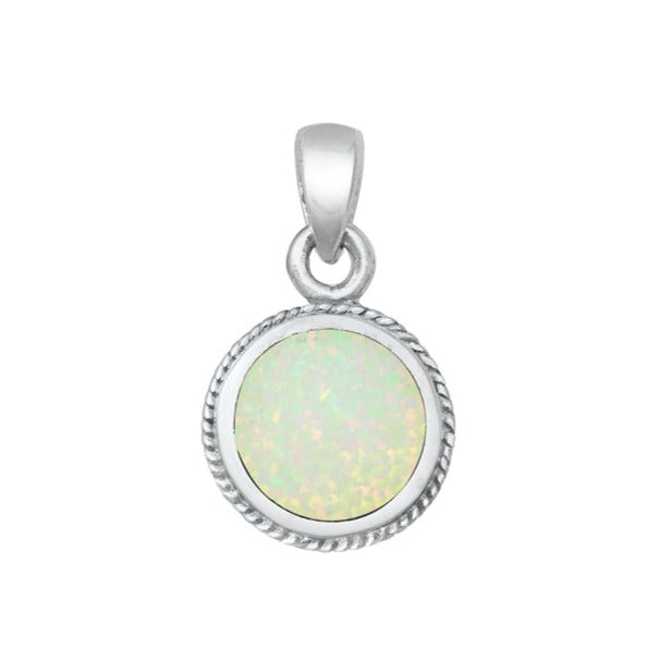925 Sterling Silver White Opal Pendant
