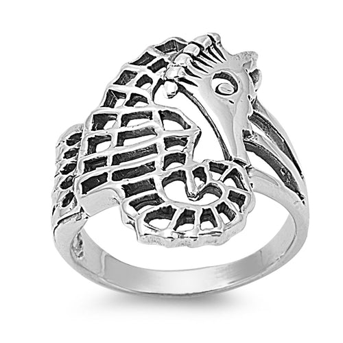 925 Sterling Silver Seahorse Ring