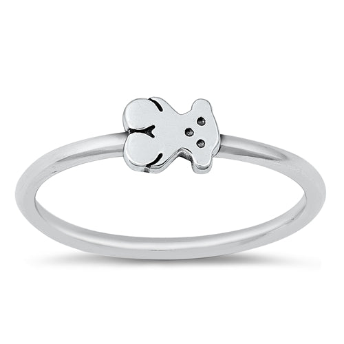 925 Sterling Silver Mini Teddy Bear Ring