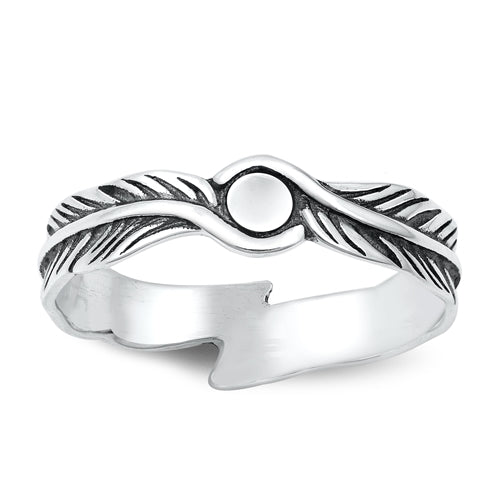 925 Sterling Silver Minimalist Feather Ring