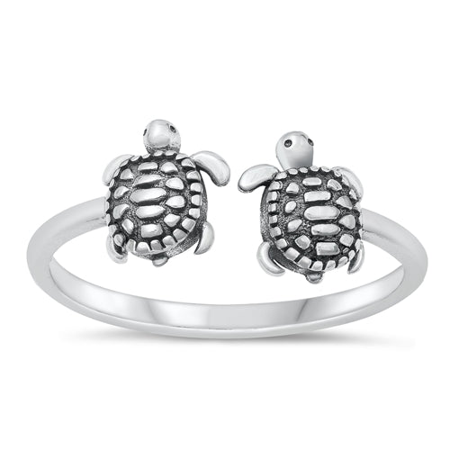 925 Sterling Silver Turtles Ring