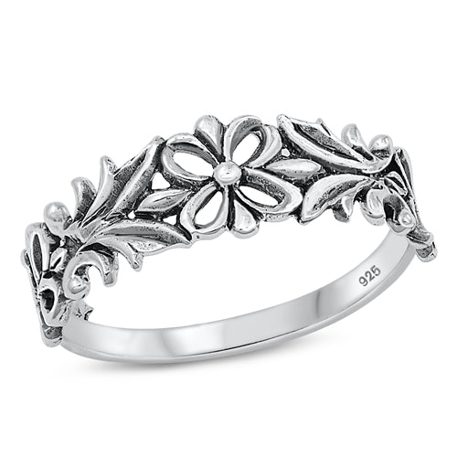 925 Sterling Silver Floral Ring
