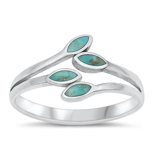 925 Sterling Silver Abalone Leaves Ring