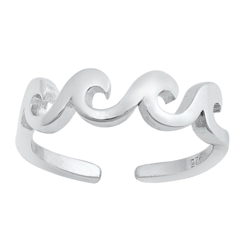 925 Sterling Silver Wave Toe Ring