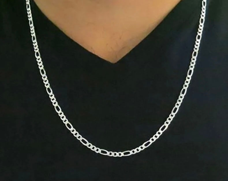 925 Sterling Silver 2.3mm Figaro Chain