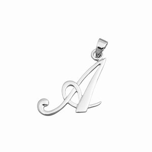 925 Sterling Silver A to Z Calligraphy Initial Pendant