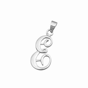 925 Sterling Silver A to Z Calligraphy Initial Pendant