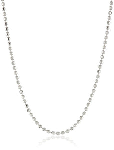 925 Sterling Silver Diamond Cut Bead Italian Chain
