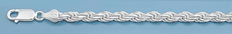 925 Sterling Silver Italian Rope Chain Necklace