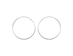 925 Sterling Silver Continuous Hoops Earrings