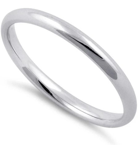 925 Sterling Silver Band Ring 2mm