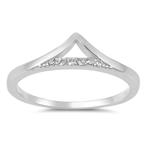 925 Sterling Silver Wishbone CZ Ring