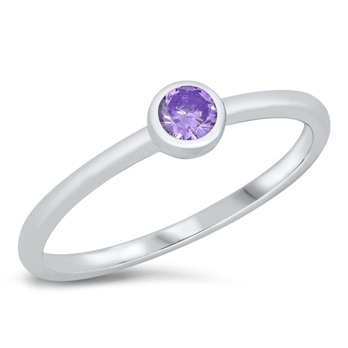 925 Sterling Silver Little Solitaire CZ Ring
