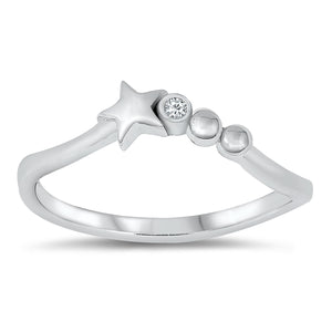 925 Sterling Silver Star CZ Ring