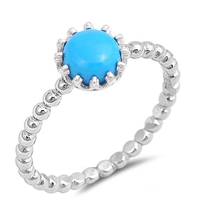 925 Sterling Silver Turquoise Lab Opal Ring