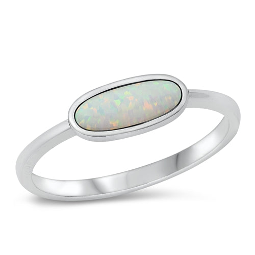 925 Sterling Silver White Opal Ring