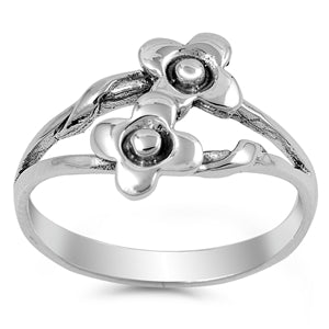 925 Sterlin Silver Flowers Ring