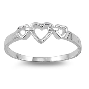 925 Sterling Silver Hearts Rings