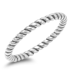 925 Sterling Silver Rope Ring