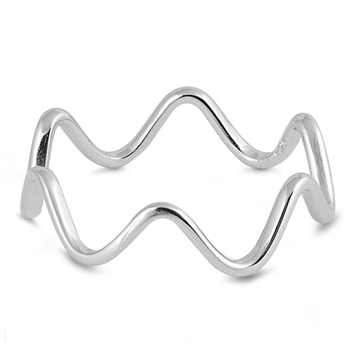 925 Sterling Silver Wraparound Wave Ring