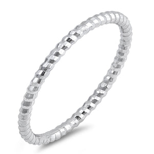 925 Sterling Silver Ring Diamond Cut Band