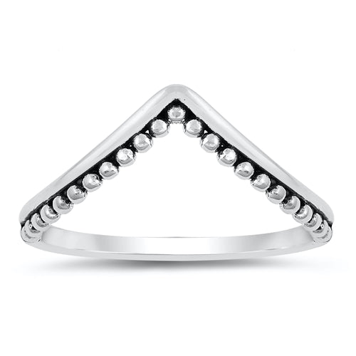 925 Sterling Silver V Shaped Ring