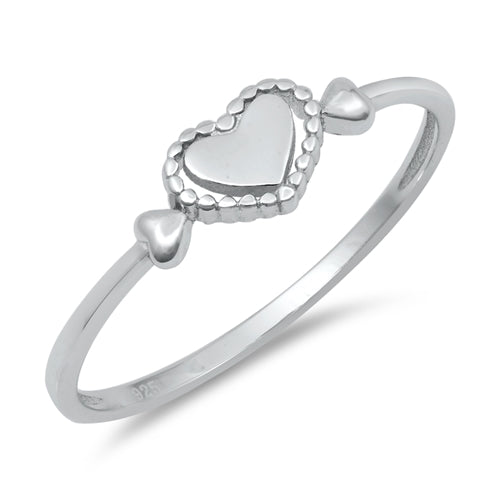 925 Sterling Silver Heart & Mini Hearts Ring
