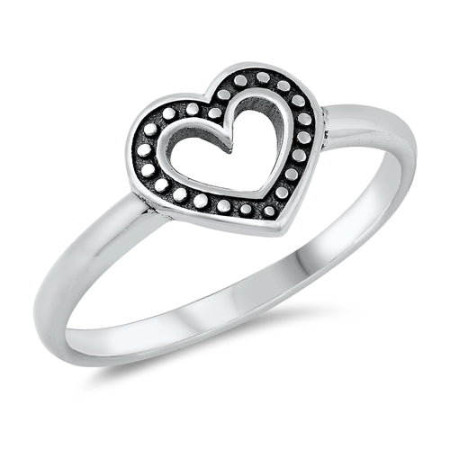 925 Sterling Silver Open Heart Ring