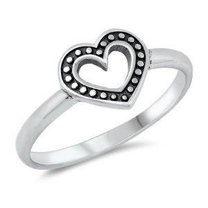 925 Sterling Silver Open Heart Ring