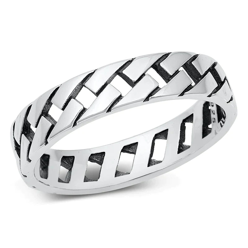 925 Sterling Silver Link Chain Ring