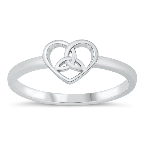 925 Sterling Silver Celtic Heart Ring