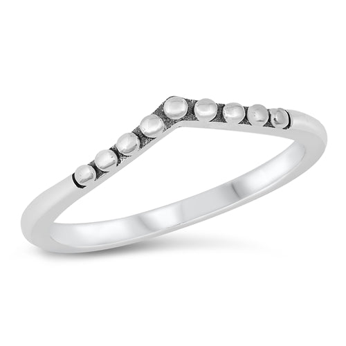 925 Sterling Silver V Dot Ring