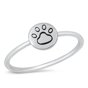 925 Sterling Silver Paw Ring