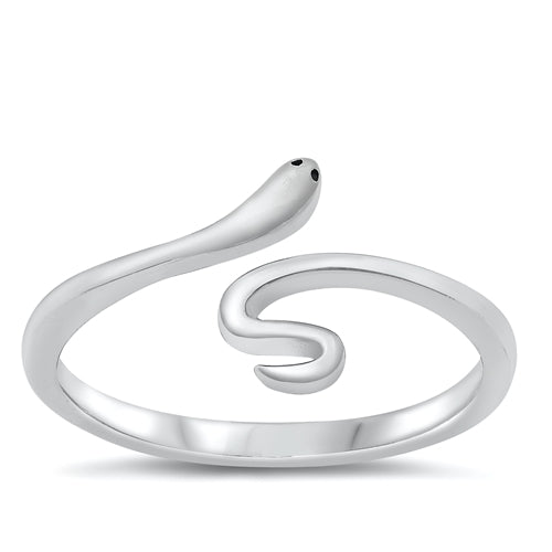 925 Sterling Silver Snake Adjustable Ring