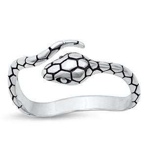925 Sterlin Silver Snake Adjustable Ring