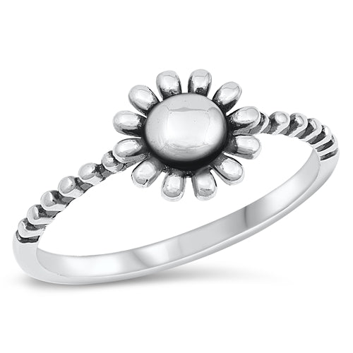 925 Sterling Silver Sunflower Ring