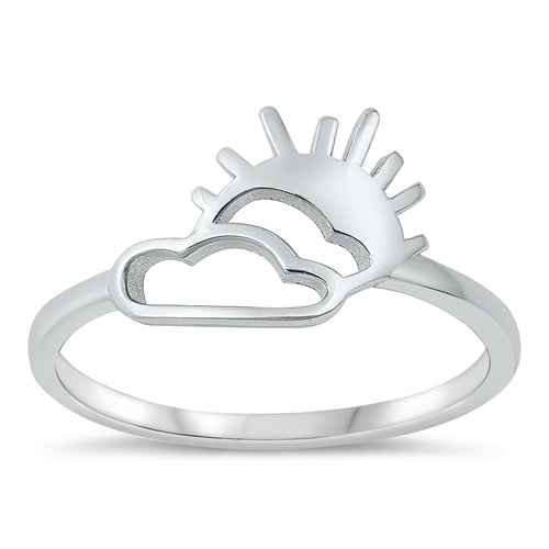 925 Sterling Silver Sun & Cloud Ring