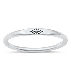 925 Sterling Silver Eye Minimalist Ring