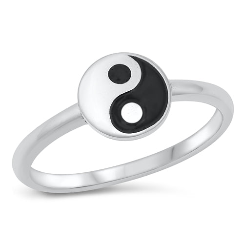 925 Sterling Silver Yin Yang Stone Ring