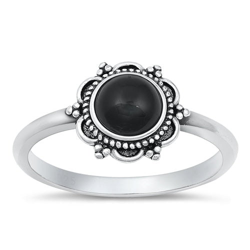 925 Sterling Silver Black Ring