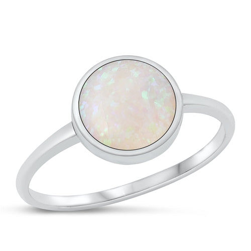 925 Sterling Silver White Opal Ring