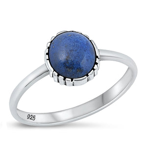 925 Sterling Silver Blue Lapis Ring