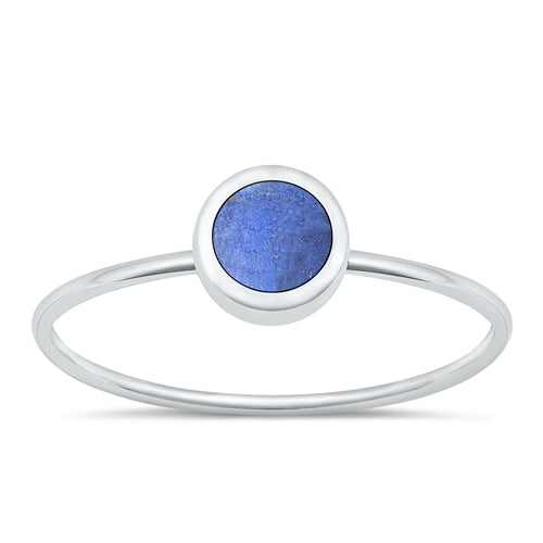 925 Sterling Silver Blue Lapis Stone Ring