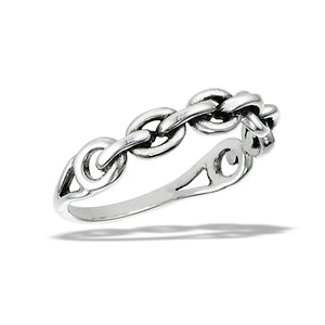 925 Sterling Silver Cable Link Ring