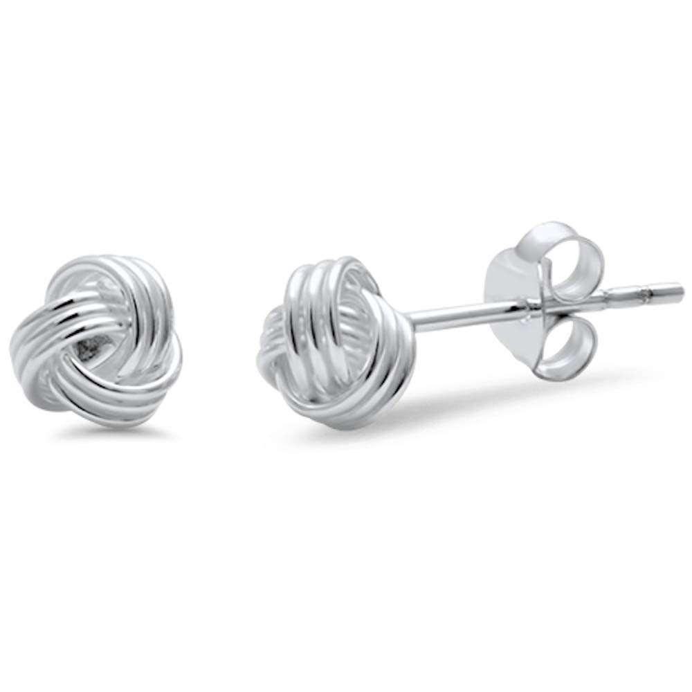 925 Sterling Silver Love Knot Braided Earring