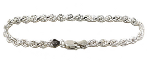 925 Sterling Silver Italian Rope Bracelet