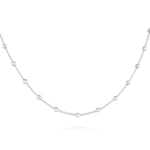 Minimalist 925 Sterling Silver Italian Cable Chain With Beads