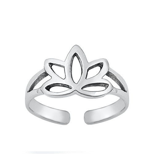 925 Sterling Silver Lotus Flower Toe Ring