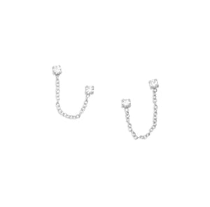 925 Sterling Silver Double Post Crystal Earring